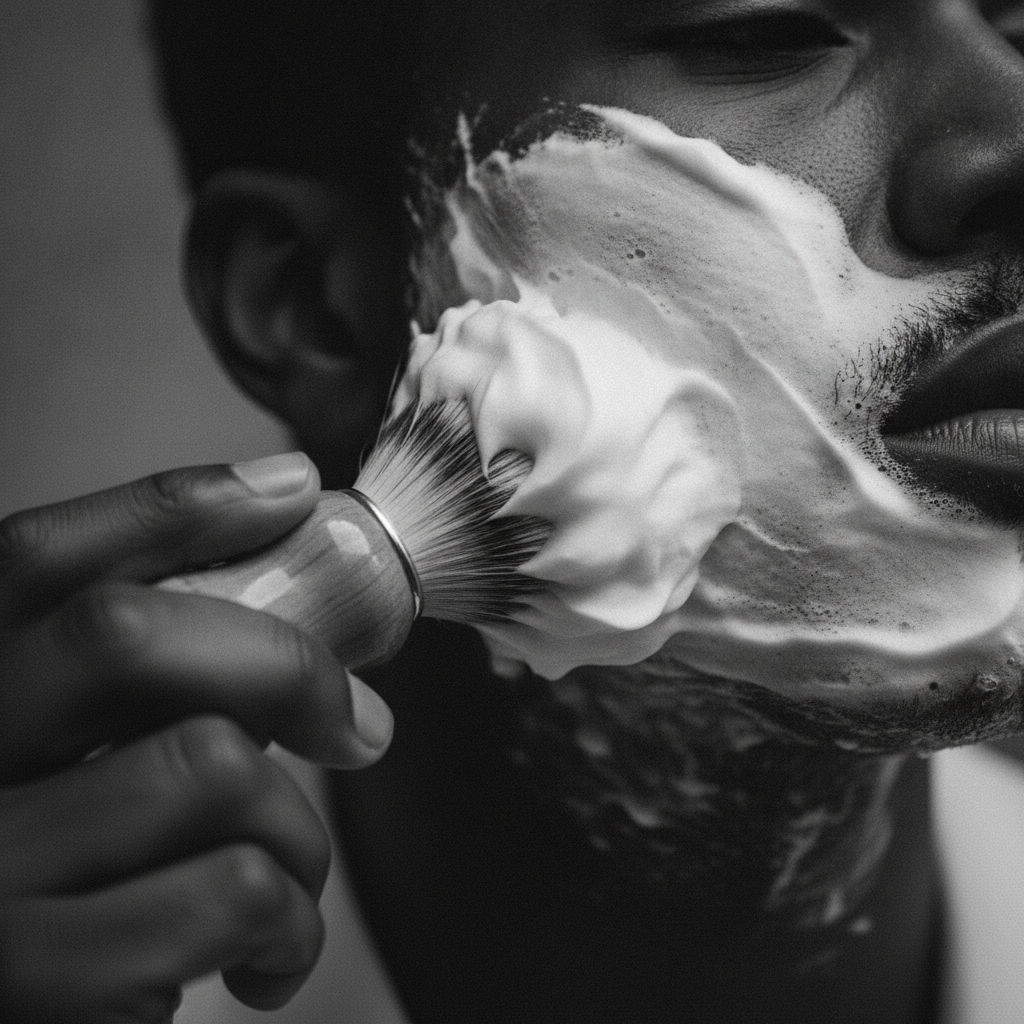 Shaving lather application technique